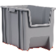 10″ × 17 1/2″ × 10 1/2″ - Gray Stak-N-Store Bin - Industrial Tool & Supply