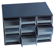 11 x 11 x 17'' (9 Compartments) - Steel Modular Parts Cabinet - Industrial Tool & Supply