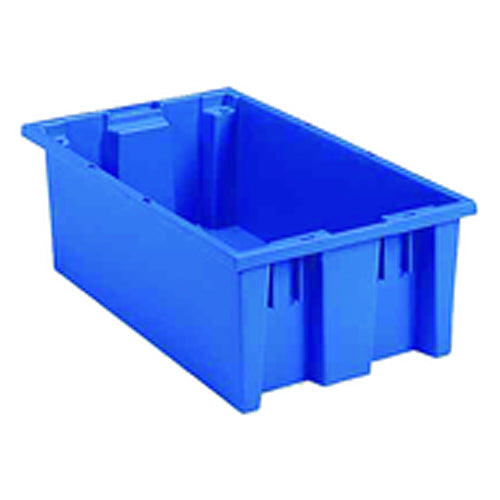 18″ × 11″ × 6″ - Blue - Nest Stack Tote Box - Industrial Tool & Supply