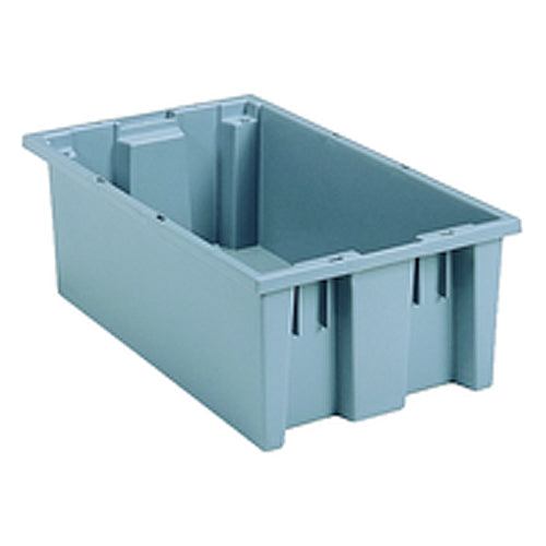 18″ × 11″ × 6″ - Gray - Nest Stack Tote Box - Industrial Tool & Supply