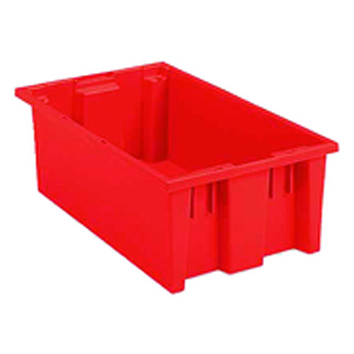 18″ × 11″ × 6″ - Red - Nest Stack Tote Box - Industrial Tool & Supply