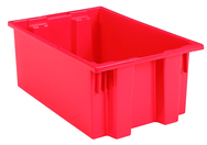 19-1/2 x 15-1/2 x 10'' - Red Nest-Stack-Tote Box - Industrial Tool & Supply