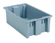 19-1/2 x 13-1/2 x 8'' - Gray Nest-Stack-Tote Box - Industrial Tool & Supply