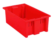 19-1/2 x 13-1/2 x 8'' - Red Nest-Stack-Tote Box - Industrial Tool & Supply