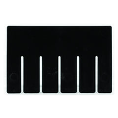 6-Pack - Black - Short Bin Dividers for use with Akro-Grid Container 33-105 - Industrial Tool & Supply