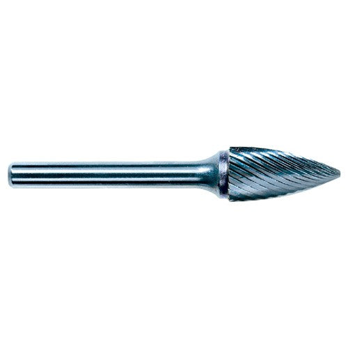1/4 EdgeHog Tree Shape Pointed End Miniature Carbide Bur SG-51 Fine - Industrial Tool & Supply