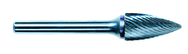 1/2 EdgeHog Tree Shape Pointed End Carbide Bur SG-5L6 Fine 6" Shk Lgth - Industrial Tool & Supply