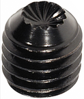 3/8-24 x 1/2 - Black Finish Heat Treated Alloy Steel - Socket Set Screws - Knurled - Industrial Tool & Supply