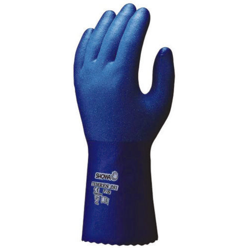 Liquid-proof fully-coated Polyurethane nylon liner 10.8″ blue rough grip/extra large - Industrial Tool & Supply