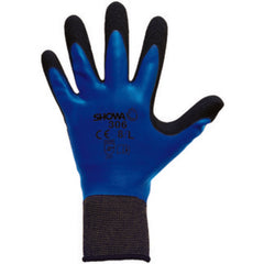 General purpose fully coated with foamed latex rough finish 13-gauge liner blue w/black/small - Industrial Tool & Supply