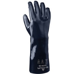 Chemical resistant neoprene fully coated 14″ gauntlet/wrinkle finish navy/small - Industrial Tool & Supply
