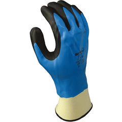 General purpose full nitrile blue undercoating w/black foamed palm coating 13 gauge seamless knitted liner/S - Exact Industrial Supply