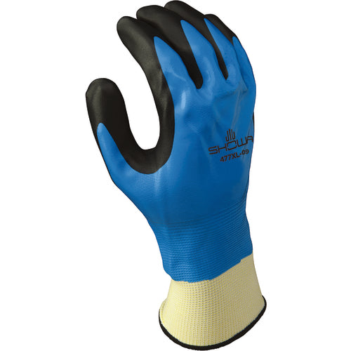 Insulated full nitrile blue w/black foam nitrile coating in the palm thermal acrylic liner oil & chemical resistant/ large - Industrial Tool & Supply