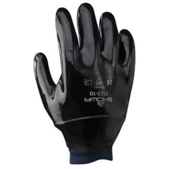 Chemical resistant neoprene fully coated knit-wrist smooth finish black/large - Industrial Tool & Supply