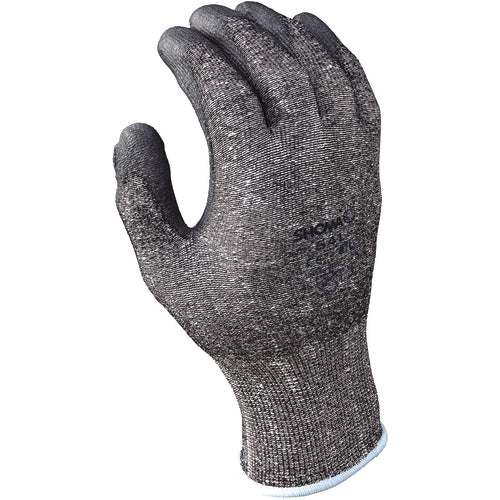 13- gauge engineered cut resistant fiber w/polyurethane palm coating HPPE black with gray coating textured finish ANSI CUT LEVEL 2/medium - Industrial Tool & Supply