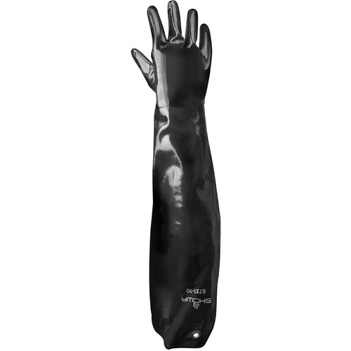 Chemical resistant neoprene fully coated shoulder length grommet black smooth finish/large - Industrial Tool & Supply