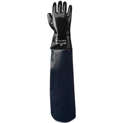 Chemical resistant 12″ fully coated neoprene gauntlet 20″ nitrile laminated shoulder length sleeve black/L - Industrial Tool & Supply