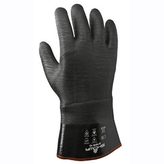 Insulated fully coated neoprene 12″ gauntlet black rough finish/large - Industrial Tool & Supply