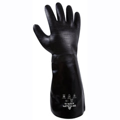 Chemical resistant neoprene fully coated heavyweight elbow length gauntlet black rough finish/large - Industrial Tool & Supply