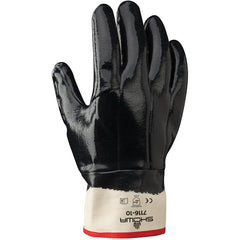 Insulated fully coated nitrile cotton jersey with foam insulation navy safety cuff/large - Industrial Tool & Supply
