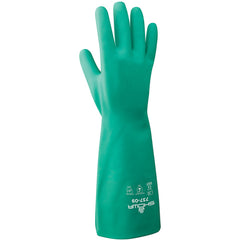 Chemical resistant unsupported nitrile 15″ 22-mil light green bisque finish unlined/small - Industrial Tool & Supply