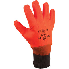 Insulated PVC fully coated vinyl knit wrist wrinkle finish safety orange/large - Industrial Tool & Supply