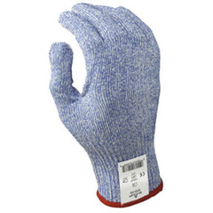 Cut resistant 10-gauge seamless wire free knit HPPE blue/white ambidextrous ANSI CUT LEVEL 5/large - Industrial Tool & Supply