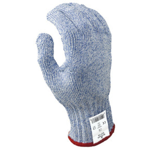 Cut resistant 7-gauge seamless wire free knit HPPE blue/white ambidextrous ANSI CUT LEVEL 5/XS - Industrial Tool & Supply