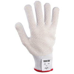 Cut resistant 10-gauge seamless knit PVC dotted HPPE w/Stainless Steel white ambidextrous ANSI CUT LEVEL 4/extra small - Industrial Tool & Supply
