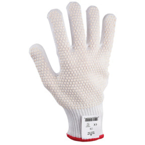 Cut resistant 10-gauge seamless knit PVC dotted HPPE w/Stainless Steel white ambidextrous ANSI CUT LEVEL 4/extra large - Industrial Tool & Supply