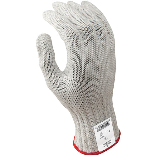 Cut resistant 7-gauge seamless knit PVC dotted right hand engineered fiber w/four strands of stainless steel white ANSI CUT LEVEL 5/extra small - Industrial Tool & Supply