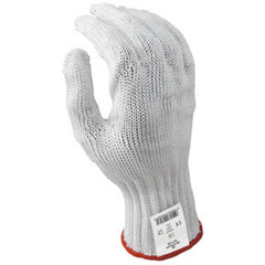 Cut resistant 7-gauge seamless knit engineered fiber w/four strands of stainless steel white ambidextrous ANSI CUT LEVEL 5/S - Industrial Tool & Supply