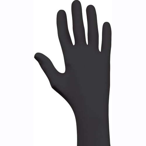 Disposable Powder-Free Accelerator-Free Textured Fingertip Nitrile 9 1/2″ 4 mil Rolled Cuff Black/Large