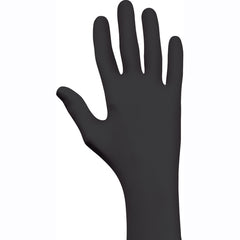 Disposable Powder-Free Accelerator-Free Textured Fingertip Nitrile 9 1/2″ 4 mil Rolled Cuff Black/Large