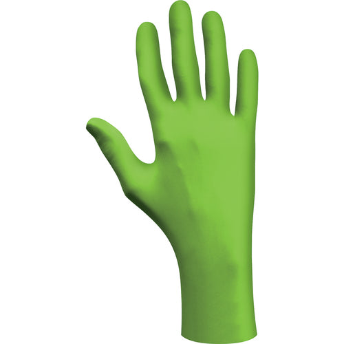 Accelerator free 100%-nitrile disposable powder-free low-modulus 11″ 5-mil rolled cuff green/extra large - Industrial Tool & Supply