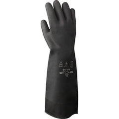 Chemical resistant unsupported neoprene 18″ 30-mil black unlined textured grip rolled cuff/medium - Industrial Tool & Supply