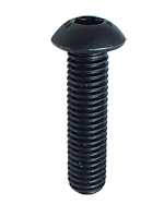 3/8-24 x 1 - Black Finish Heat Treated Alloy Steel - Cap Screws - Button Head - Industrial Tool & Supply