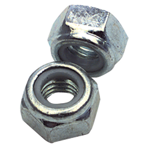M5-0.80 - Zinc / Bright - Nylon Insert Stop Nut - Industrial Tool & Supply
