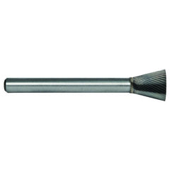 1/4 EdgeHog Back Taper Miniature Carbide Bur SN-51 Fine - Industrial Tool & Supply