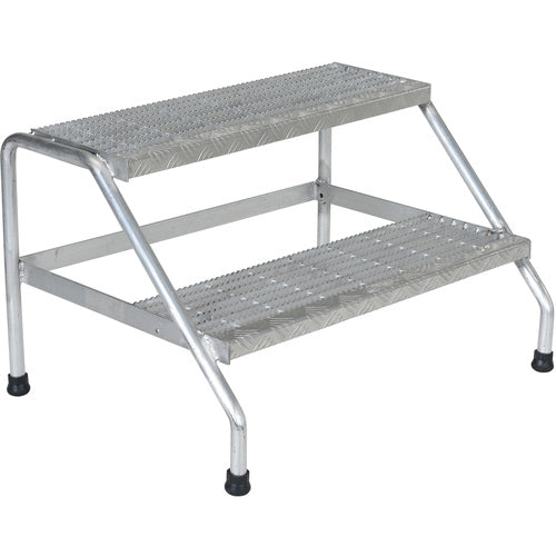 Aluminum Step Stand - 2 Step Wide Welded - Exact Industrial Supply