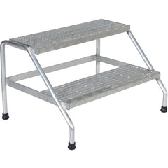 Aluminum Step Stand - 2 Step Wide Welded - Exact Industrial Supply