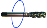 M10 x 1.25 Dia. - D5 - 3 FL - Std Spiral Flute Tap - Blue Ring - Industrial Tool & Supply