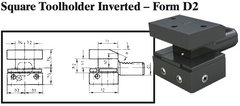 VDI Square Toolholder Inverted - Form D2 - Part #: CNC86 42.3020 - Industrial Tool & Supply