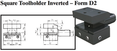 VDI Square Toolholder Inverted - Form D2 - Part #: CNC86 42.5032 - Industrial Tool & Supply