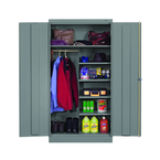 36"W x 18"D x 72"H Combination Cabinet for Storage of both Personal Hanging Items and in Process items - Knocked-Down - Industrial Tool & Supply