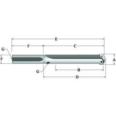 27030S-150L Straight T-A® Spade Blade Holder - Straight Flute- Series 3 - Industrial Tool & Supply