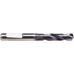 #21 Dia. × 6 mm Shank × 24 mm Flute Length × 66 mm OAL, 140°, TiAlN-TA14, 2 Flute, External Coolant, HE Solid Carbide Drill - Industrial Tool & Supply