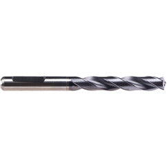 #12 Dia. × 6 mm Shank × 44 mm Flute Length × 82 mm OAL, 140°, TiAlN-TA14, 2 Flute, Coolant Thru, HE Solid Carbide Drill - Industrial Tool & Supply