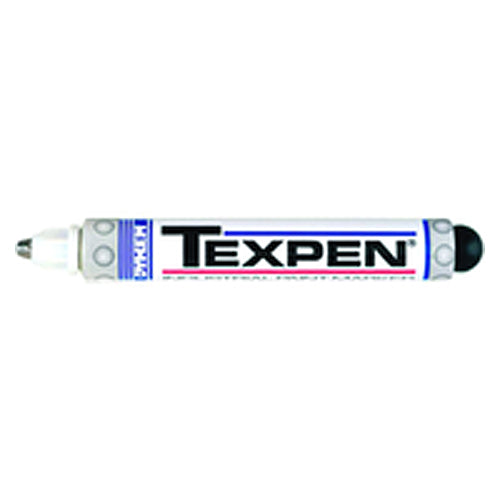 Texpen Medium Marker - Stainless Steel Ball Tip - White - Industrial Tool & Supply