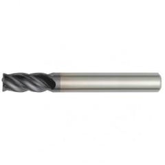 1x1x3x6 4FL .020 Chamfer Carbide End Mill-Round Shank-TiAlN - Industrial Tool & Supply